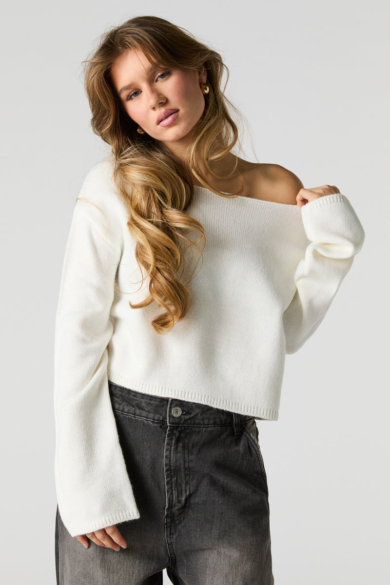 Off Shoulder Skimmer Sweater
