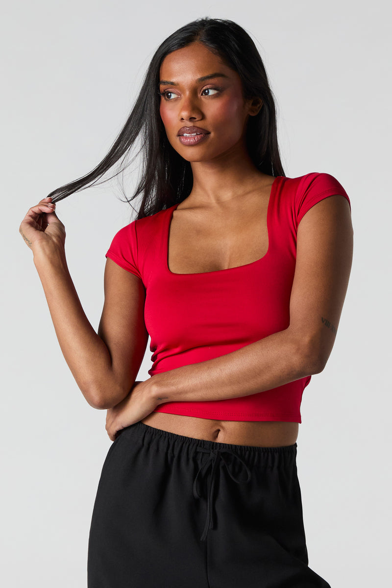Contour Square Neck Cap Sleeve Top