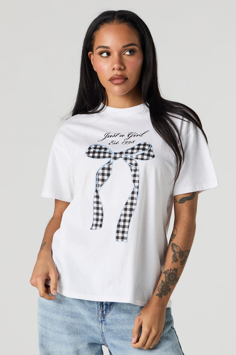 Just a Girl Graphic Boyfriend T-Shirt
